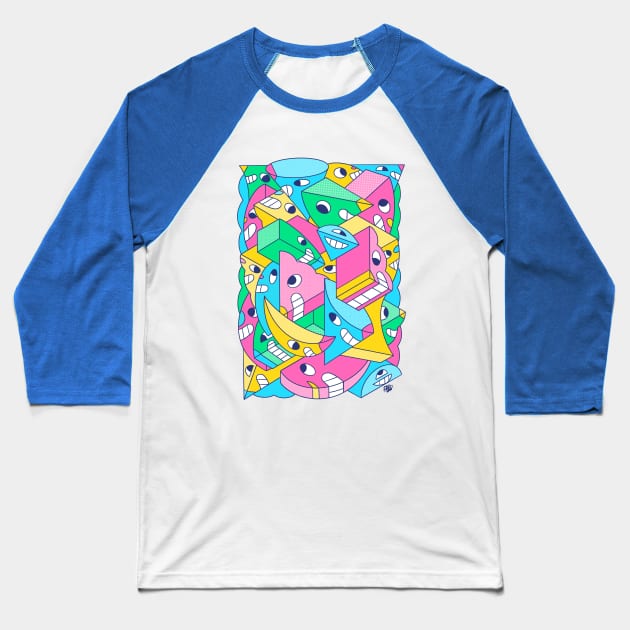 Smiley Angles Baseball T-Shirt by geolaw